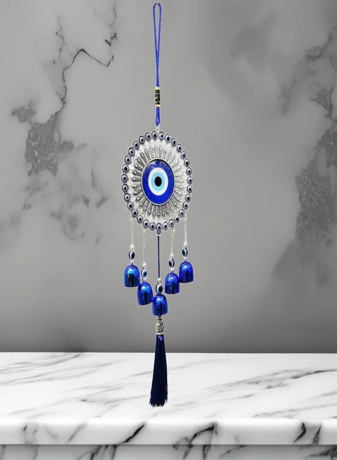 Ryme Feng Shui Evil Eye Wind Chimes - Pack of 2 with 5 Bells | Main Door, Balcony & Wall Hanging for Positive Energy, Good Vibes & Negative Energy Removal - Image 4